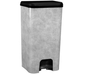 KITCHEN MOVE Lincoln 40L Kitchen Pedal Bin Plastic Concrete Look
