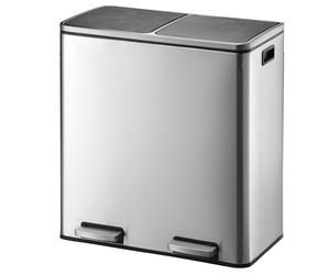 KITCHEN MOVE MAJOR Kitchen Bin with Pedal Separation Large Capacity 60L (2x30L) Stainless Steel
