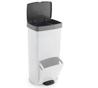 KITCHEN MOVE Picea Vertical Recycling Bin 70 Litres White Grey Double Compartment