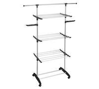 Kitchen Move ULTIMA IH1 Séchoir à linge multifonction grande capacité 70, Acier Inoxydable, Noir et Gris, 122 x 50 x 162 cm