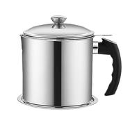 Kitchen Oil Container with Strainer Stainless Steel Cooking Canister Large Capacity Meat Fried Oil Storage Can