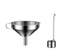 Kitchen Oil Filtering And Juices Straining Funnel Unique Stainless With Fine Wine Ladle For Filtering Drink Dishwasher Safe