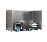 Kitchen Oil Splash Guard, 2 Sided Foldable Stainless Steel Splatter Guard, Non-Stick 3 Sided Splatter Guard for Stove Top And Frying Pan, Nonstick Oil Splatter Guard Stove Heat Insulation Board(50x50x