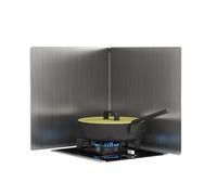 Kitchen Oil Splash Guard, 2 Sided Foldable Stainless Steel Splatter Guard, Non-Stick 3 Sided Splatter Guard for Stove Top And Frying Pan, Nonstick Oil Splatter Guard Stove Heat Insulation Board(45x40c