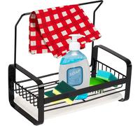 Kitchen Organiser Caddy with Dishcloth Stand - Durable and Reliable Sink Caddy - Adequate Capacity for Kitchen Cleaning Supplies - Simple Water Drainage System - Dishwasher Safe - for Every Household