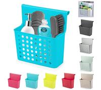Kitchen Over Cabinet Door Hanging Trash Bin | Small Hanging Waste Basket & Organizer Box for Food Scraps | Portable Reusable Plastic Bin for Kitchen, Bathroom, Toilet (Turquoise)