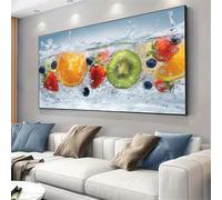 Kitchen Paint by Numbers for Adults Beginners, DIY Large Acrylic Paint by Number Kits on Canvas 50x100cm/20x40in, Panoramic Wall Art for Home Decor Arts and Crafts Hobby Gift, Fruit,Frameless,w-205k