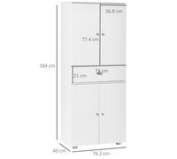Modern Kitchen Cupboard Living Room Storage Cabinet with Drawer HOMCOM White One Size