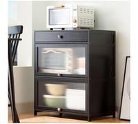 Kitchen Pantry Storage net with Buffet Doors Microwave Stand Large Kitchen Buffet net 135×84cm/53×33in & 70×84cm/27.5×33in Ideal for Home nization