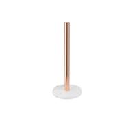 Kitchen Paper Holder, 36 cm x 15 cm Paper Support (Rose Gold), Stainless Steel Rose Gold Kitchen Roll Holder with White Marble Base
