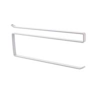 Kitchen Paper Towel Rack Towel Rack Punching Wall Mounted Lazy Vertical Fridge Plastic Wrap Roll Paper Rack Storage Rack Paper Clips Silver (White, One Size)