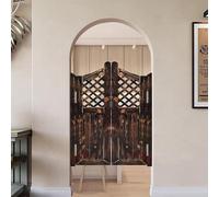 Kitchen Partition Cafe Doors, Solid Internal Swinging Door Dual Swing, 90cm Height Door with Natural Wood Grain(W 80cm (31 1/2"))