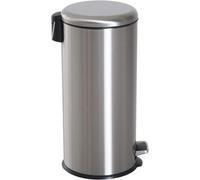 Kitchen Pedal Bin 30L Stainless Steel Fingerprint Resistant Soft Close Silver