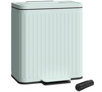 Kitchen Pedal Bin 40L 2x20L Double Soft Close Recycling Waste Dustbin Green