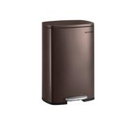 SONGMICS Kitchen Bin 13 Gallon (50 L), Pedal Bin for Kitchen, Rubbish Bin, Soft Close, Step-On Pedal, Steel, Inner Bucket, Brown LTB50BR02