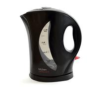 Kitchen Perfected 2000W 1.7L Electric Cordless Kettle - Dual Water Level Windows - Cup Indicators - Slide Out Filter - On/Off Switch with Indicator Light + Automatic Safety Shut-Off - E1521BK - Black