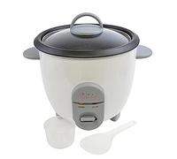 Kitchen Perfected 350W 0.8Ltr Automatic Rice Cooker - Non Stick / Removable Rice Bowl / Warm & Cook Indicators / Toughened Glass Lid / Measuring Cup / Spatula / Recipes Included - White - E3302