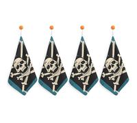 Kitchen Pirate Flag Skull Hand Towels with Hanging Loops, Highly Absorbent & Quick Drying Towels for Kitchen Bathroom, Microfiber Cleaning Cloth, Dish Towel, Tea Towel Decorative, Dish Rag(12x12)