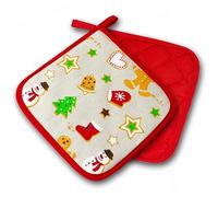 Kitchen Pot Holder Christmas Red 2-Piece PSA Category II Heat Resistant up to 250°C Tested and Certified Product