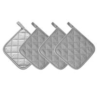 Kitchen Pot Holders Set Heat Resistant Pure Cotton Potholders Kit Trivets Large Coasters Hot Pads Terry Pot Holders for Everyday Cooking and Baking by 7 x 7 Inch Set of 4 Grey