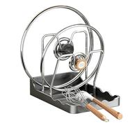 Kitchen Pot Lid Storage Rack | 2 Tier Pot Lid Organizer With Drip Tray | Lids And Spoon Rest, Multifunctional Kitchen Organizer Stand For Stove Top, For Pots Lids Spatula Spoon Cutting Boards
