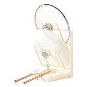 Kitchen Pot Lid Storage Rack, Pot Lid Holder with Tray, Lid Holder While Cooking, Lid and Spoon Rest, Multifunctional Kitchen Organizer Stand for Stove Top