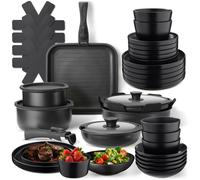 Kitchen Pots and Pans Set for 6 Dinner Cooking Pan Pot Sets Crockery Cookware