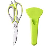 Kitchen Professional Scissors, Stainless Steel Multifunction Food Scissors Bottle Opener Detachable Cooking Shears for Meats, Herbs, Poultry Bones, Fish Scale, Vegetables, BBQ (Green)