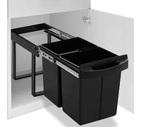 Kitchen Pull-Out Dustbin with Dual Compartments for Waste Sorting, Soft-Close Design, Easy Assembly and Cleaning, Made of Durable ABS & Plastic
