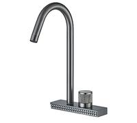 Kitchen Pull-Out Faucet 360 Degree Rotation Raining Mixer Deck Mounted Water Taps Square;Cold Flying Rain Sink Tap Easy Installation(Gun Gray 2 Ways)