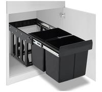 Kitchen pull-out waste bin 36L black ABS+PP soft-close 48x34.3x35.1cm cupboard