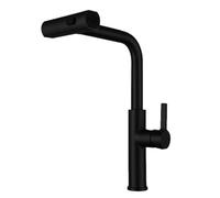 Kitchen Pull-Out Waterfall Hot and Cold Water Faucet, Black