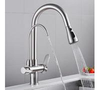 Kitchen Purification hot and Cold Three-in-one Copper Vegetable Basin Direct Drinking Electroplating Pull-Out Water Faucet
