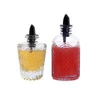 Kitchen Queen Syrup Bottles Set of 2 - Glass Dispensers with Leak-Proof Lids and Pour Spout - Perfect for Coffee Syrups, Honey, Condiments, and Olive Oil