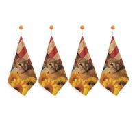 Kitchen Rabbit And Flag Hand Towels with Hanging Loops, Highly Absorbent & Quick Drying Towels for Kitchen Bathroom, Microfiber Cleaning Cloth, Dish Towel, Tea Towel Decorative, Dish Rag(12x12)