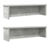 Kitchen Rack Shelf Stackable Engineered Wood Concrete Grey 50x15x16 cm 2pcs set