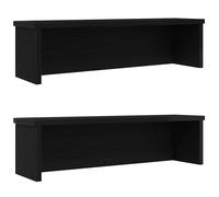 Kitchen Rack Stackable Black Engineered Wood 60x15x16cm Cabinet Shelf Organizers