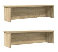 Kitchen Rack Stackable Sonoma Oak Engineered Wood 50x15x16 cm Slim Shelf 2pc Set