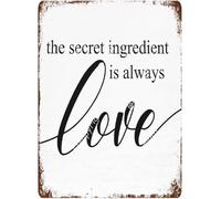Kitchen Rerto Metal Tin Signs,The Secret Ingredient Is Always Love Kitchen Vintage Alumium Sign With Sayings For Kitchen Decor,Funny Kitchen Sign Decor 5.5X8 inch