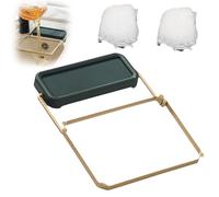 Kitchen Residue Filter Screen Holder, Collapsible Corner Sink Drain Strainer Filter, Sink Food Catcher, Mesh Sink Strainer for Kitchen (Green,1pcs+100 Strainer Bag)
