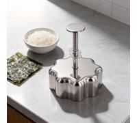 Kitchen Rice Ball Made from 304 Stainless Steel Featuring Spring Mechanism for Easy Rice Ball Pressing and Removal (flower shape)