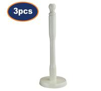 Kitchen Roll Holder Cream Wood Paper Towel Pole Storage Stand Rack Dispenser 3Pc