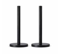Kitchen Roll Holder Freestanding, Stainless Steel Paper Towel Stand with Stable Round Base, Countertop Tissue Roll Dispenser, Matt Black, 31.8cm Height x 15cm Base Pack of 2