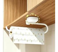 Kitchen Roll Holder,No Drilling with Strong Suction,360° Rotating ABS Kitchen Towel Rack, Space-Saving Storage for Kitchen,Bathroom, Camper