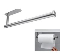 Kitchen Roll Holder Paper Towel Holder Kitchen Towel Holder Paper Towel Dispenser Wall Kitchen Roll Holder Self-adhesive (Silver)