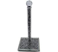Kitchen Roll Holder - Tissue Towel - Wall Mounted and Free Standing - Diamante Accents - Crystal Glass Finish - Black,Size: 34x15x15 - Ideal for Kitchen Home Decoration