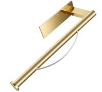 Kitchen Roll Holder Under Cabinet, Single Hand Operable Tearing off Paper Towels with Damping Effect, Both Available in Adhesive and Screws, Stainless Steel (Gold)