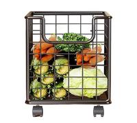 Kitchen Rolling Cart - 360 Degree Rotating Storage Organizer, Portable Floor Organizer, Heavy-Duty Multi-Layer Basket, Waterproof Space Saver for Pantry Laundry Bathroom Vegetable Fruit Snack
