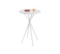 Kitchen Round Cocktail Table, Cloud White and Matte White
