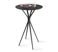 Kitchen Round Cocktail Table, Ink Black and Matte Black
